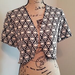 Black & tan lace blouse